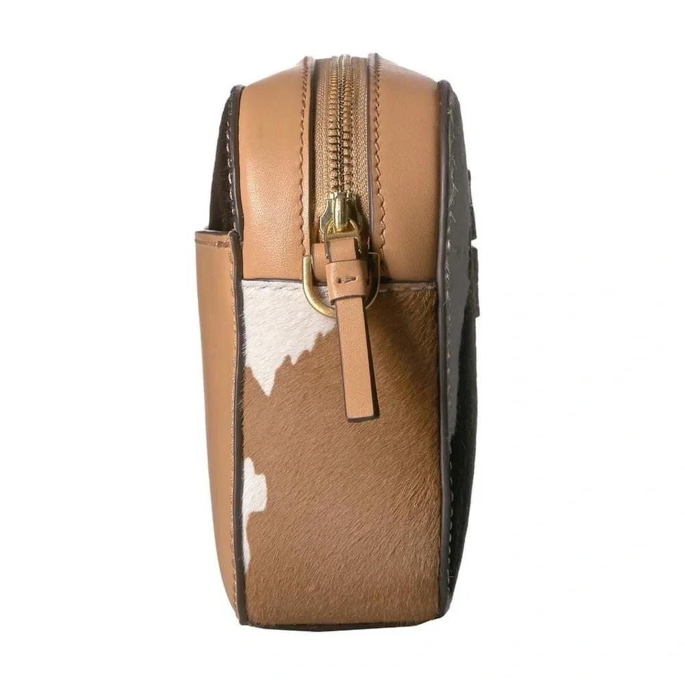 New Tory Burch McGraw Calf Hair Crossbody Camera Bag Rare